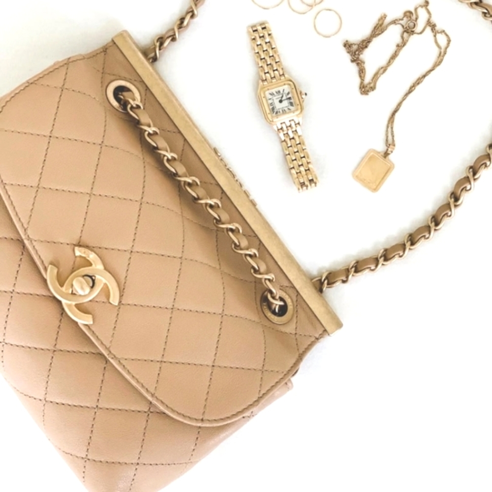 CHANEL CC 2019 Beige Flap Crossbody Shoulder Bag✨